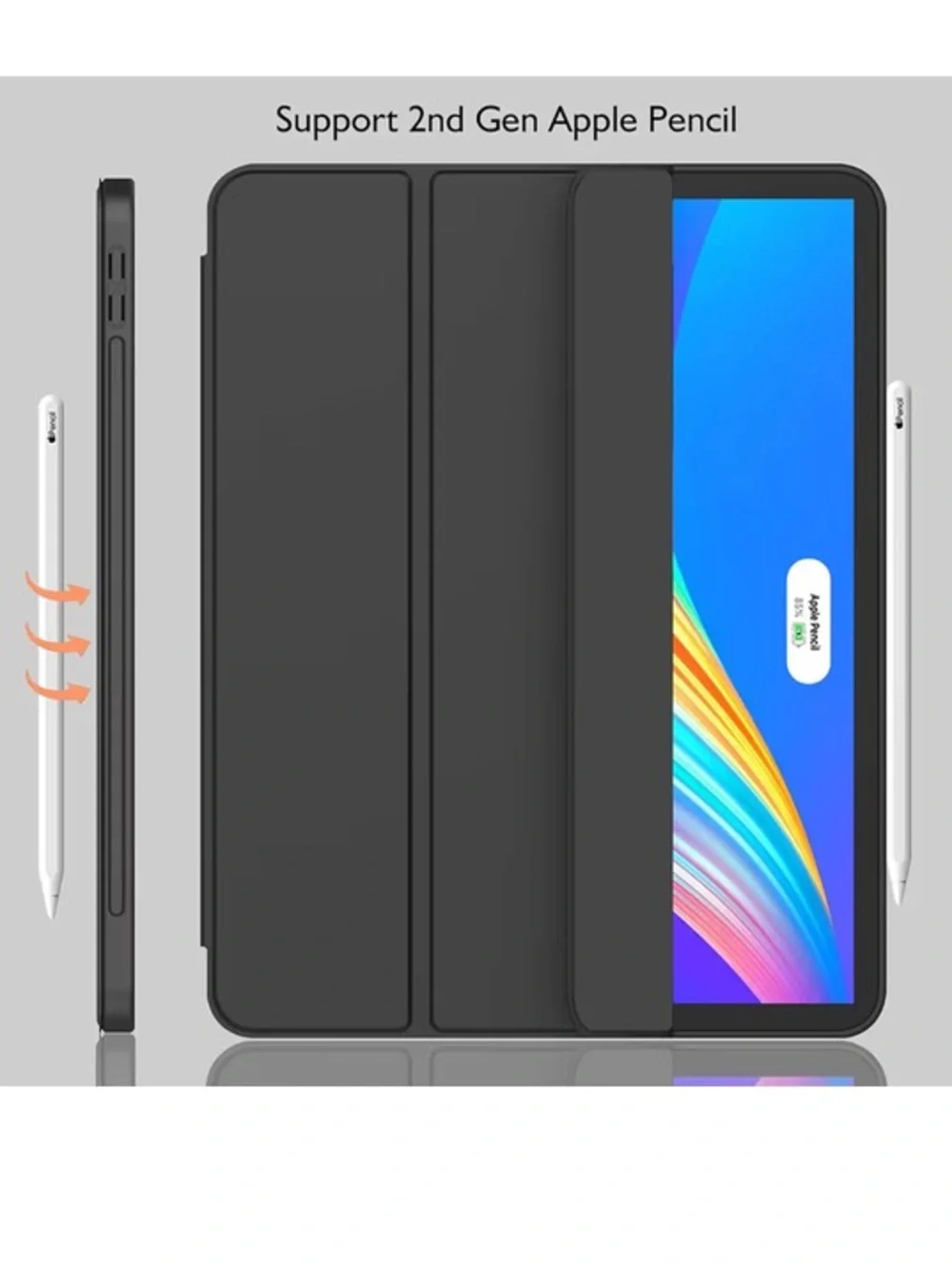 Black iPad Pro/Air Case with Apple Pencil Holder